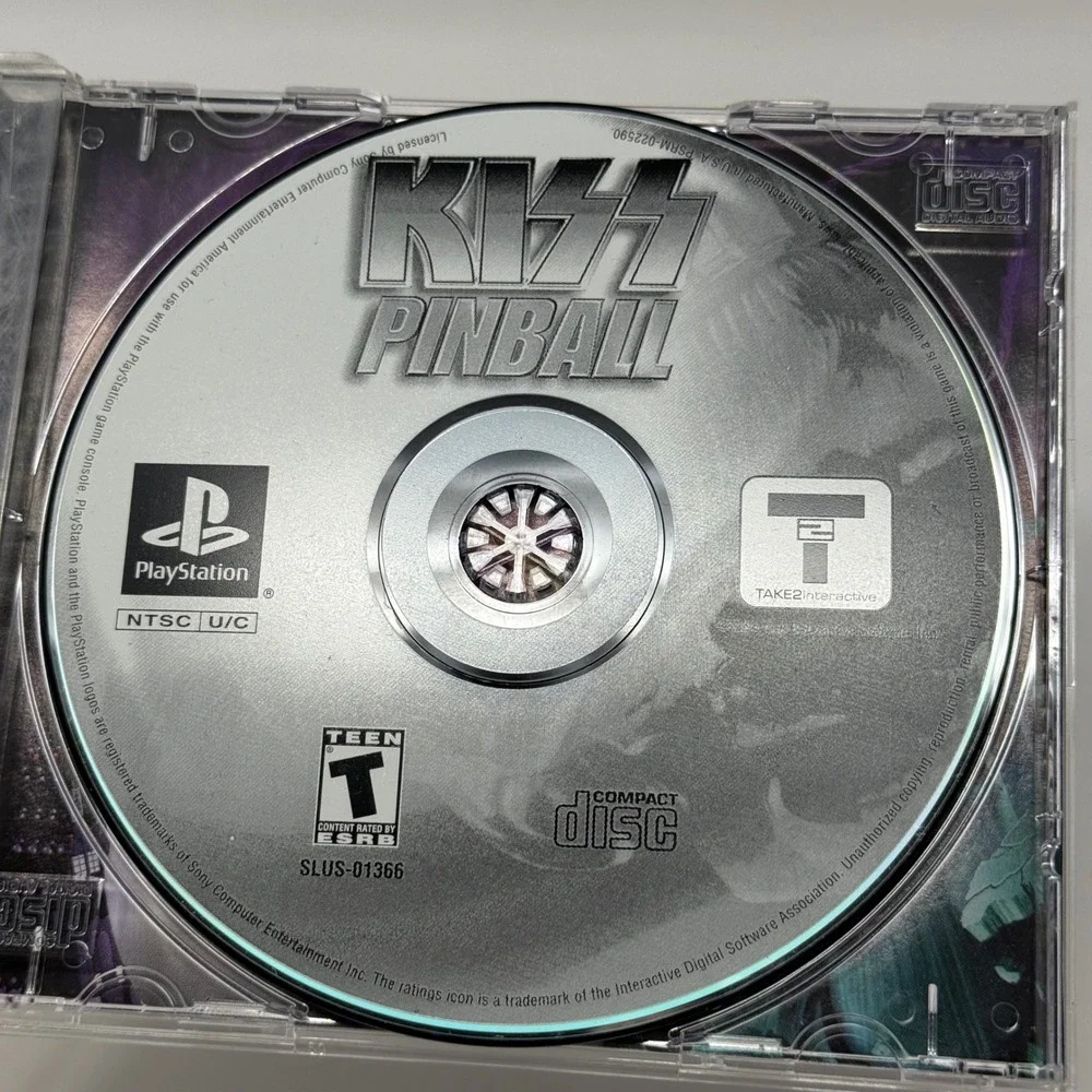 KISS Pinball Sony PlayStation 1 PS1 2000 Take-Two SLUS-01366 Black Disc Arcade